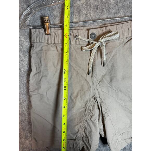 Vuori Mens Ripstop Tan Drawstring Zipper Pocket Casual Shorts 8" Inseam - Small - Picture 7 of 9